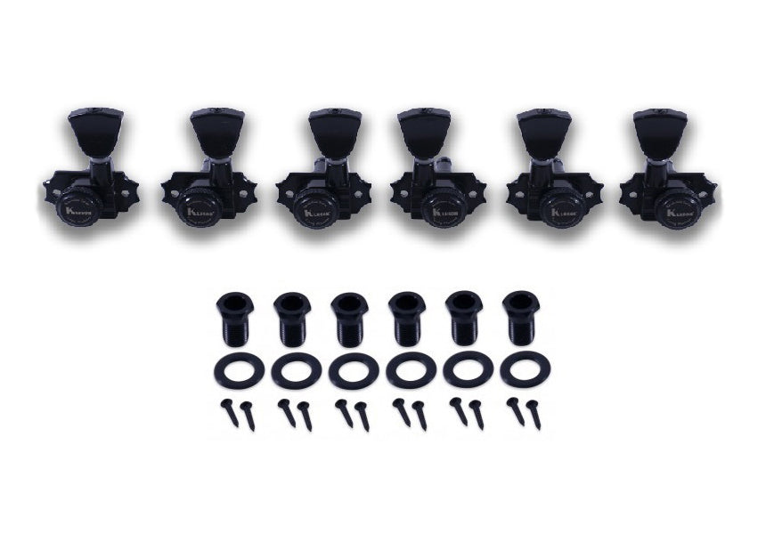 Kluson 3 Per Side Locking Revolution Series G-Mount Tuning Machines - Black