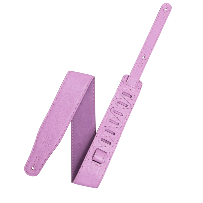 Levy's Pastel Leather Series Pastel Leather Guitar Strap, Spring Orchid