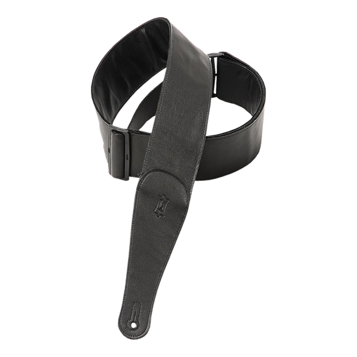 Levy's Leather Tri Glides Series 3" Wide Garment Leather Guitar Strap, Black