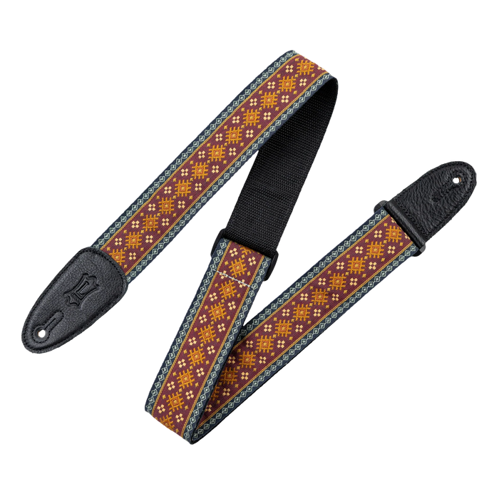 Levy's Original Hootenanny Series 2" Jacquard Weave Guitar Strap, Red