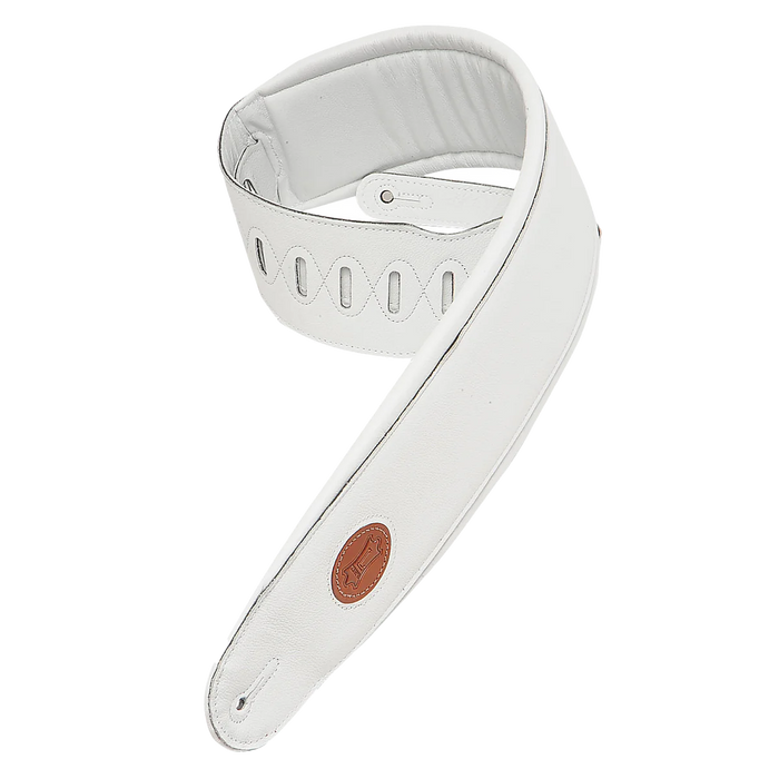 Levy's Signature Legacy Series 4 1/2" Wide Garment Leather Bass Strap, White