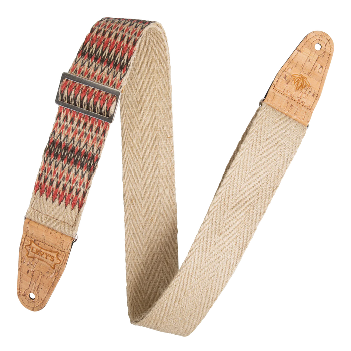 Levy's Vegan Hemp Series 2 inch Wide Hemp Guitar Strap, Towers