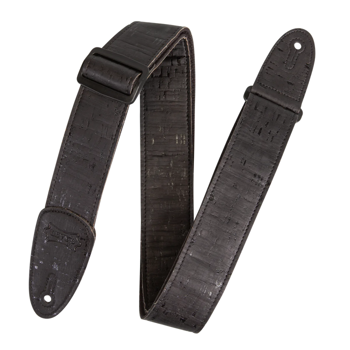 Levy's Cork Guitar Series 2 inch Wide Cork Guitar Strap, Solid Black