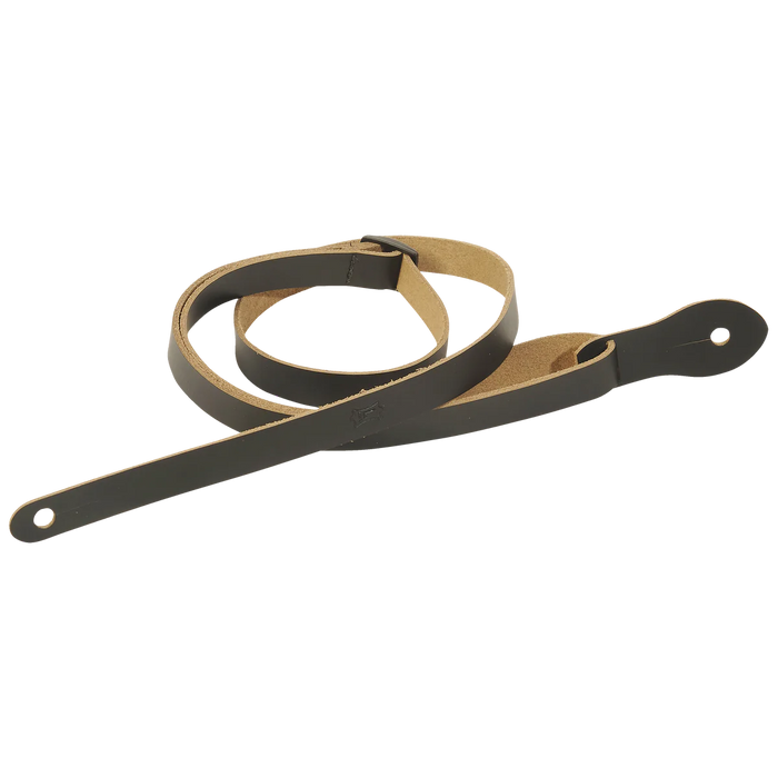 Levy's Mandolin Series 1/2" Wide Genuine Leather Mandolin & uke Strap, Black