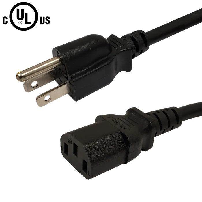 6 FEET - NEMA 5-15P to IEC C13 Power Cable - SJT