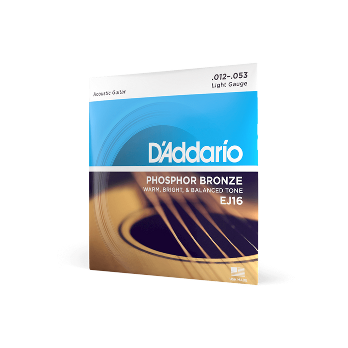 D’Addario EJ16-3D Phosphor Bronze Acoustic Guitar Strings - Light Phosphor Bronze  3 Sets