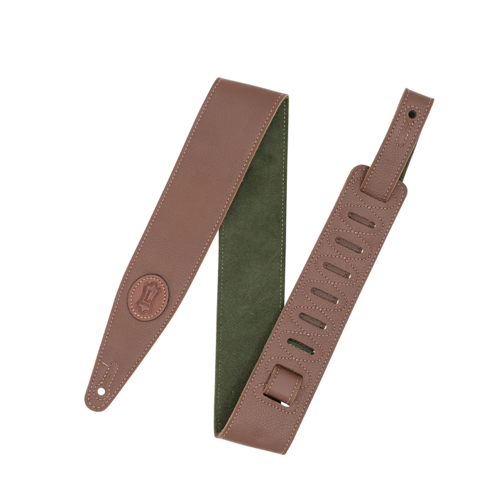 Levy's Stratus Series 25" Garment Leather Strap with Suede Backing, Brown & Green