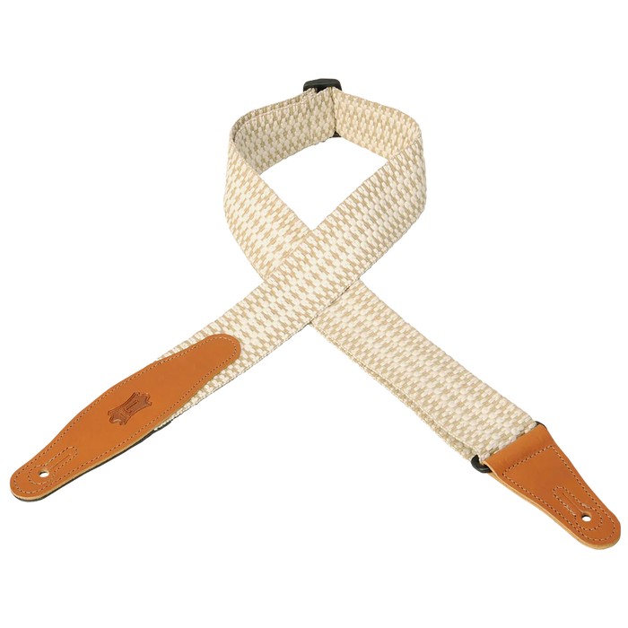 Levy's Cotton Weave Series 2" Wide Woven & polypropylene Guitar Strap, White & Tan