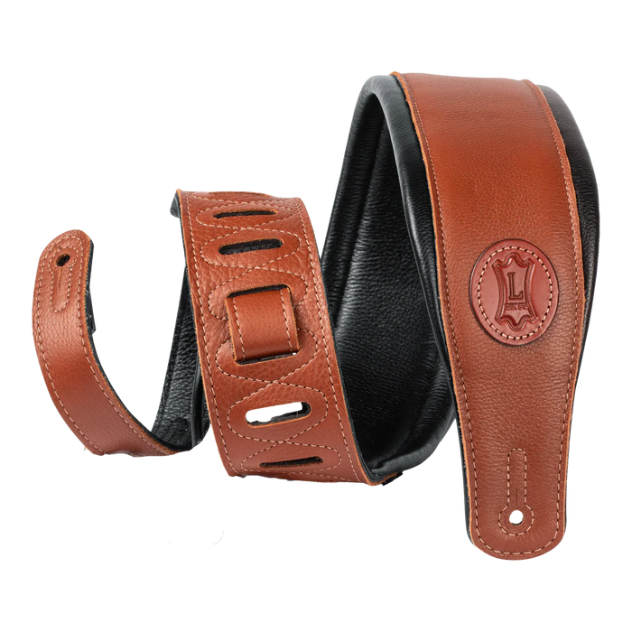 Levy's Signature Legacy Series 3" Wide Garment Leather Guitar Strap, Tan