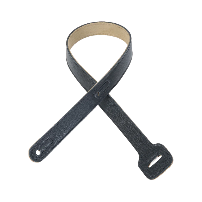 Levy's Guitar Strap Extender 1 1/8" Wide Garment Leather Adj Feed-thru, Black