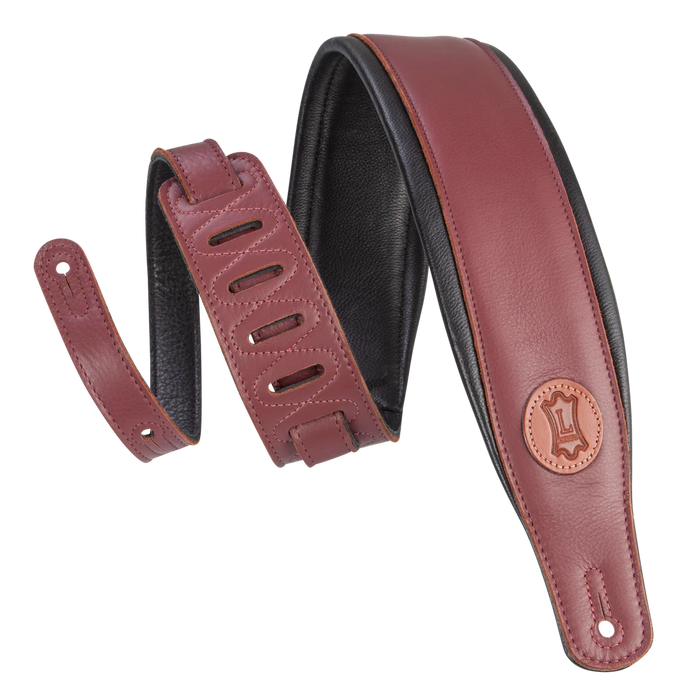 Levy's Signature Legacy Series 3" Wide Garment Leather Guitar Strap, Burgundy