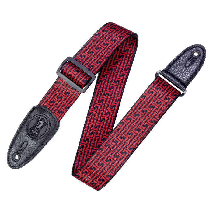 Levy's Signature Poly Series 2" Wide Polyester Guitar Strap, Navy & Red