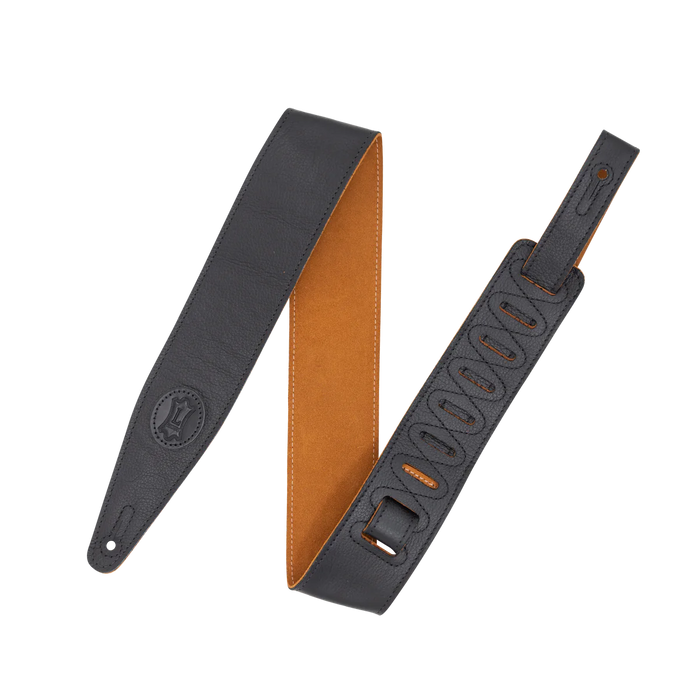 Levy's Stratus Series 25" Garment Leather Strap with Suede Backing, Black & Honey