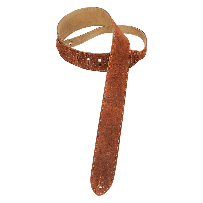 Levy's Simply Suede Series 2" Wide Guitar Strap, Brown