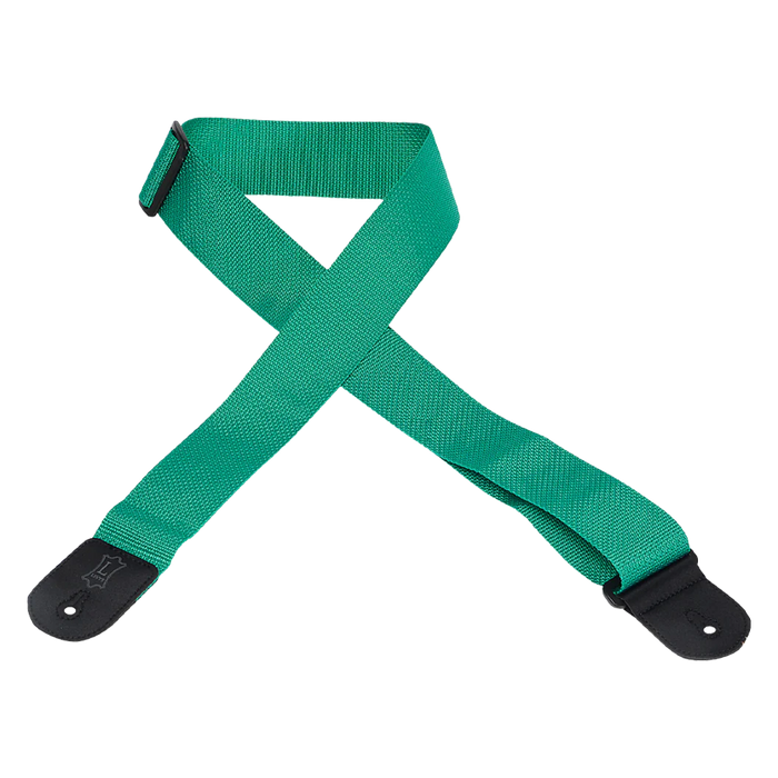 Levy's Single Tone Solid Colored Poly Series 2" Wide Guitar Strap, Green