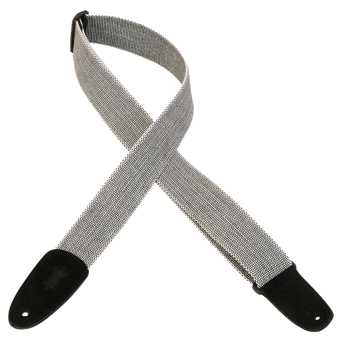 Levy's Cotton & Suede Series 2" Wide Tweed Guitar Strap, Distressed White