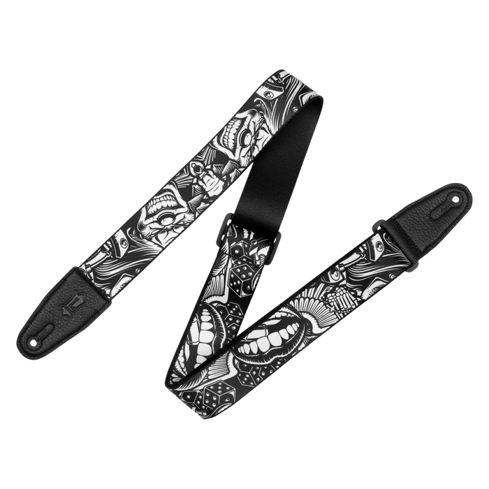Levy's 2" Poly Tattoo Series Guitar Strap in Clowns design MP2TAT-001