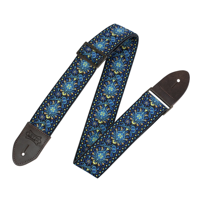 Levy's Vintage Hootenanny Series 2" Wide Jacquard Guitar Strap, Blue