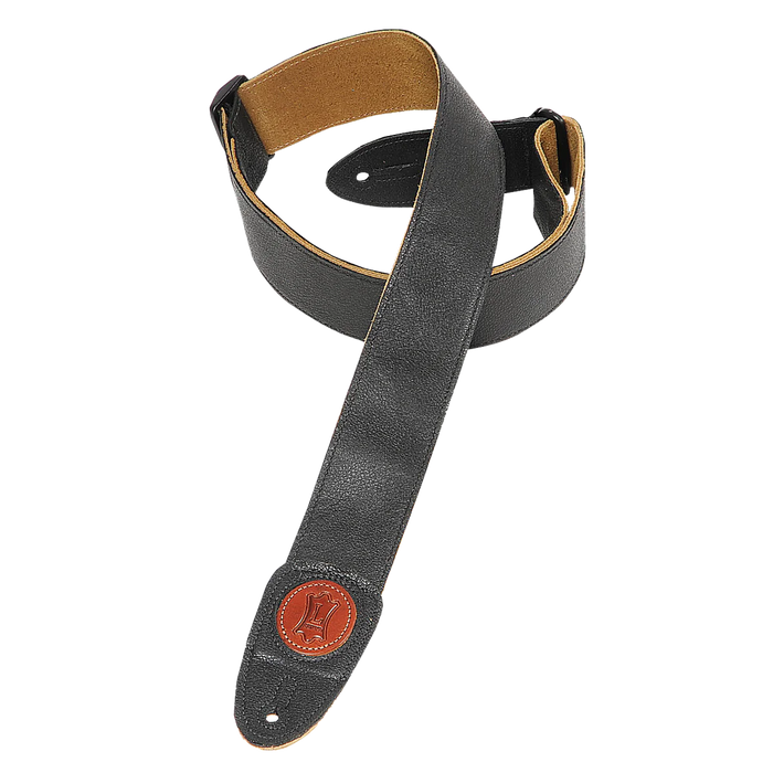 Levy's Signature Tri Glide Suede Series 2" Wide Garment Leather Guitar Strap, Black & Tan