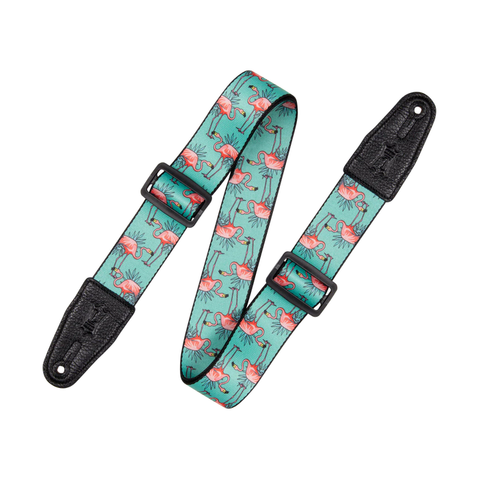 Levy's Graphic Waves Series Polyester Guitar Strap, Flamingos