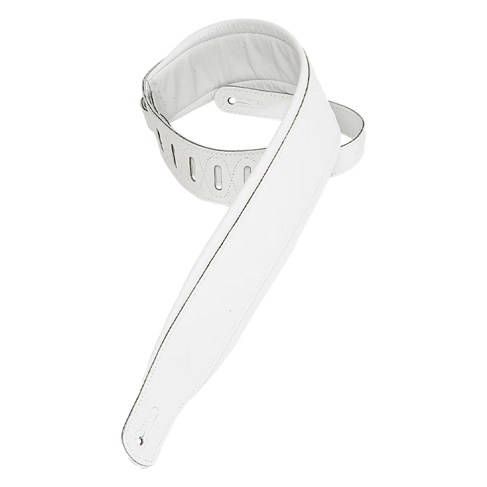 Levy's Ivory Bliss Series 3" Wide Garment Leather Guitar Strap, White