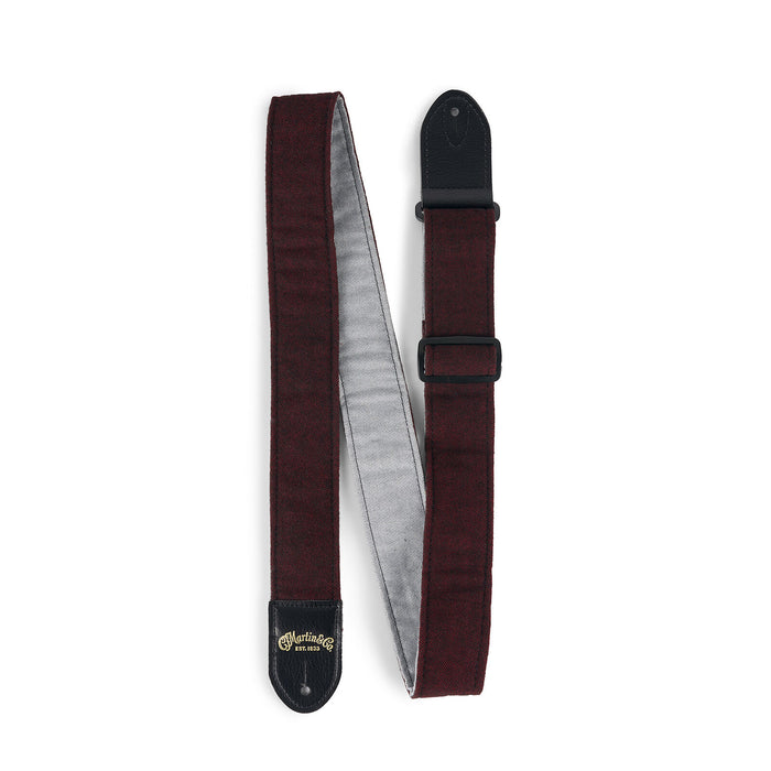 Martin Strap Sea Wool, Burgundy Tweed
