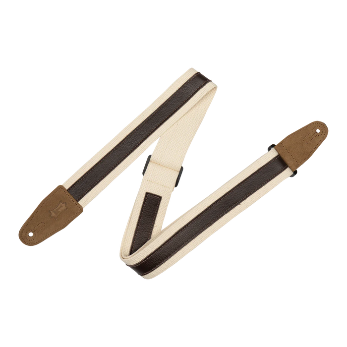 Levy's Cotton Combo Series 2" Guitar Strap, Natural & Dark Brown