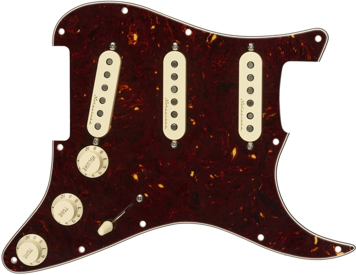 Fender Pre-Wired Strat Pickguard, Vintage Noiseless SSS, Tortoise Shell 11 Hole PG