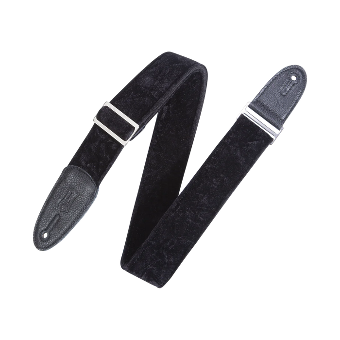 Levy's Suede Harmony Series 2" Wide Fabric Guitar Strap, Black Velvet