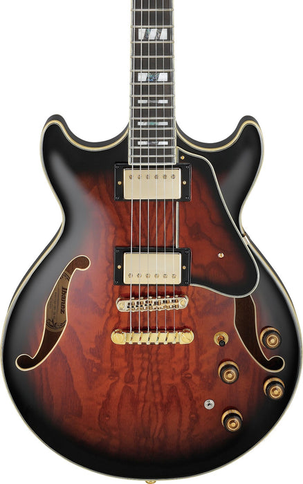 Ibanez AM153QADBS - AM Artstar 6-String Electric Guitar w/Case - Dark Brown Sunburst