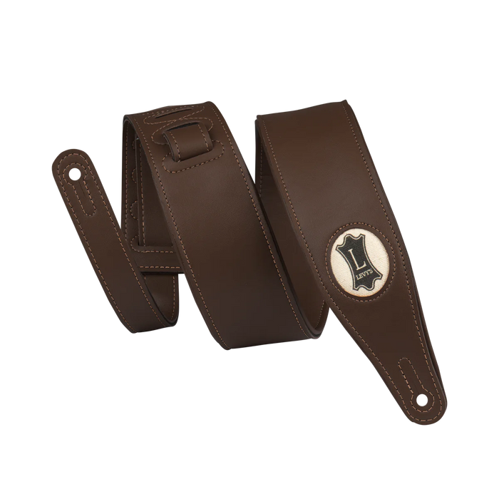Levy's Vegan Leather Series 25" Vegan Leather Strap, Dark Brown