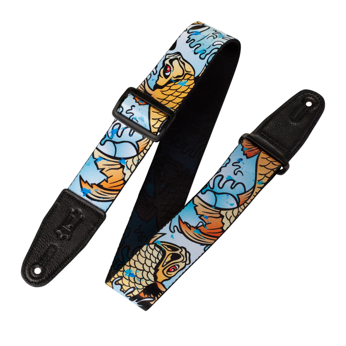 Levy's Graphic Waves Series 2" Wide Polyester Guitar Strap, Koi