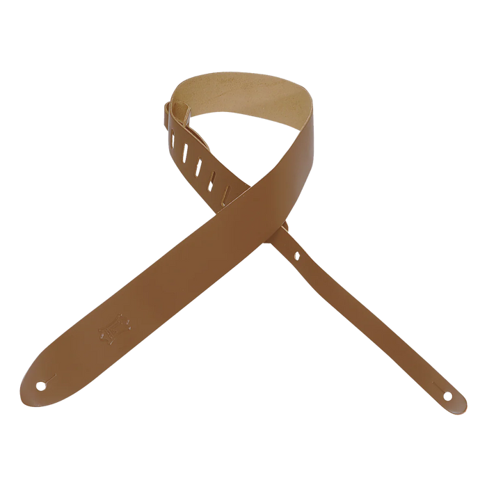 Levy's Lead Leather Series 2" Wide Top Grain Leather Guitar Strap, Tan