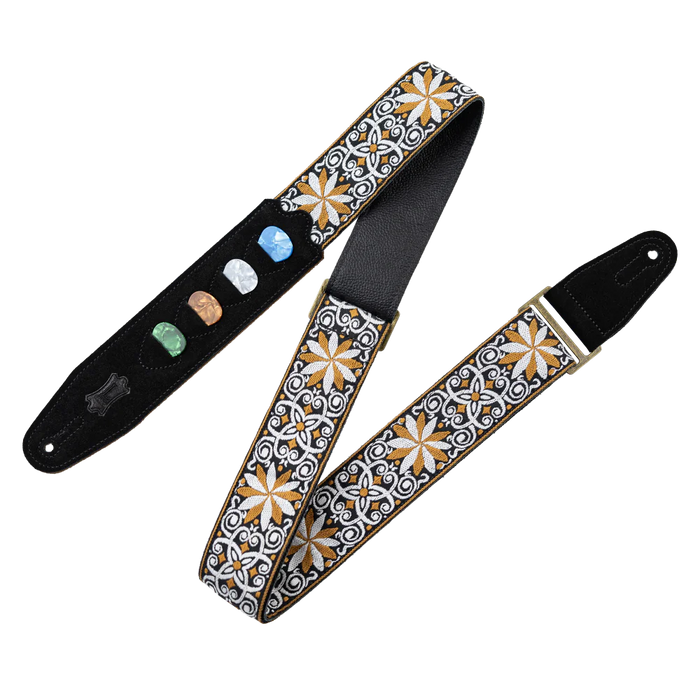 Levy's Vintage Hootenanny Series 2" 60's Weave Guitar Strap, Yellow