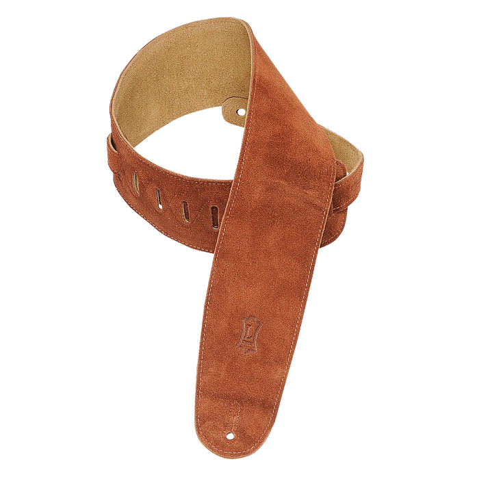Levy's Simply Suede Series 3 1/2" Wide Bass Strap, Rust