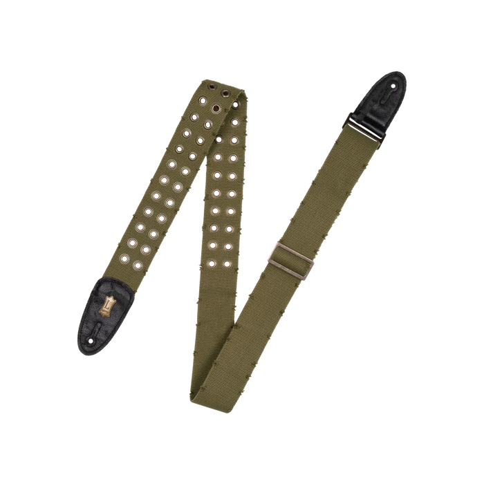 Levy's Worn & Torn Series 2" Wide Cotton Guitar Strap, Green