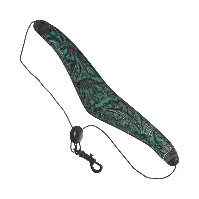 Levy's Saxophone Leather Series 2 inch Wide Leather Saxophone Strap, Jade