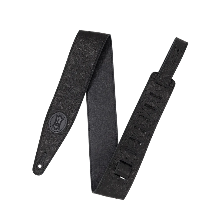 Levy's Florentine Deluxe Series 25" Leather Guitar Strap, Black