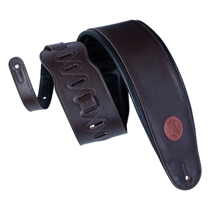 Levy's Signature Legacy Series 4 1/2" Wide Garment Leather Bass Strap, Dark Brown
