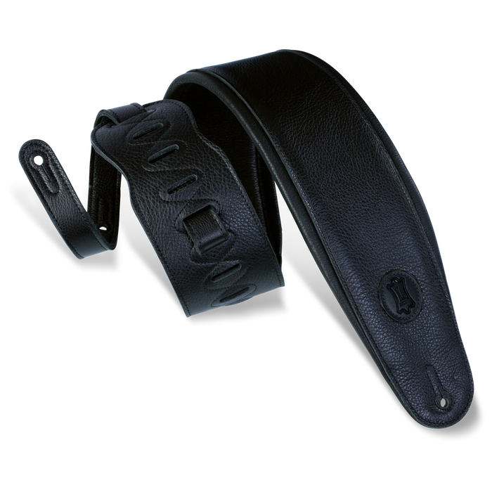 Levy's Signature Legacy Series 4 1/2" Wide Garment Leather Bass Strap, Black