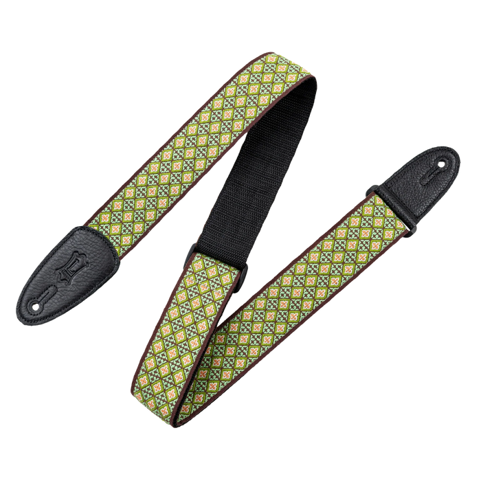 Levy's Original Hootenanny Series 2" Jacquard Weave Guitar Strap, Green