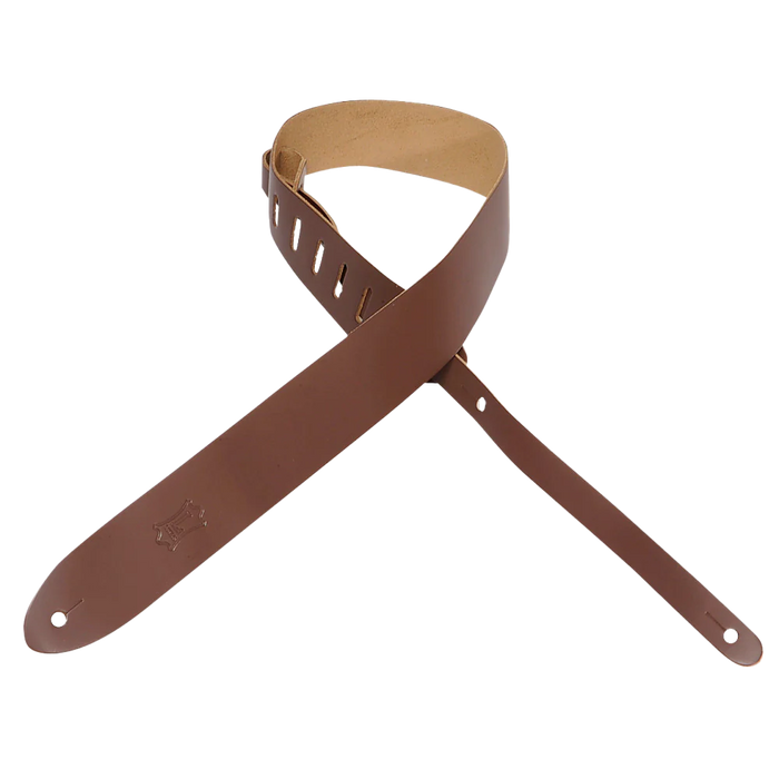 Levy's Lead Leather Series 2" Wide Genuine Leather Guitar Strap, Brown
