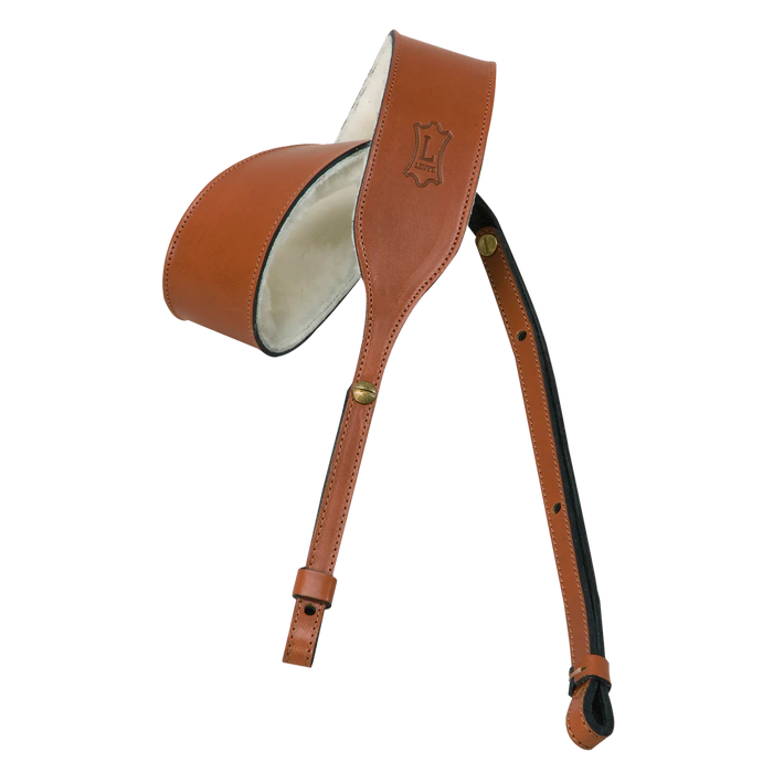 Levy's Banjo Master Series 2" Wide Veg-tan Leather Banjo Strap, Walnut