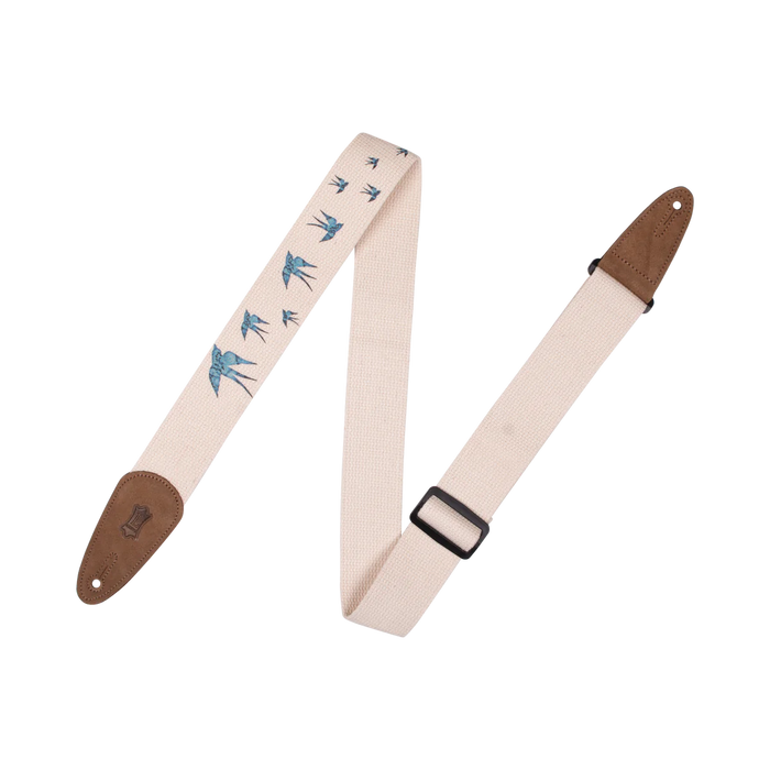 Levy's Nature Cotton Series 2" Wide Cotton Guitar Strap, Blue Bird