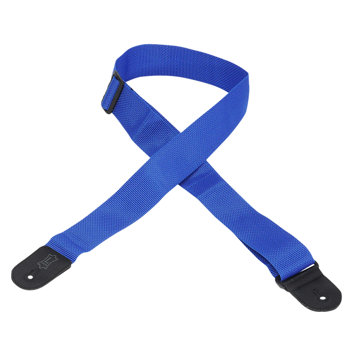 Levy's Single Tone Solid Colored Poly Series 2" Wide Guitar Strap, Royal Blue