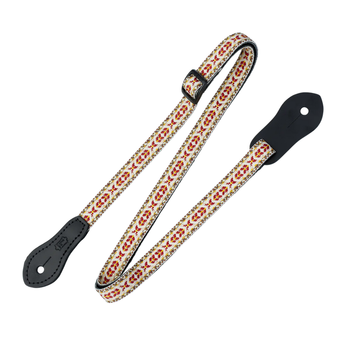 Levy's Jacquard Ukulele Series 1/2" Wide Mandolin & ukulele Strap, Red & Yellow