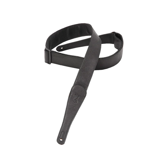 Levy's Leather Tri Glides Series 2" Wide Garment Leather Guitar Strap, Black