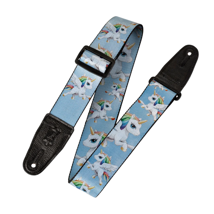 Levy’s sublimation printed guitar strap with leather