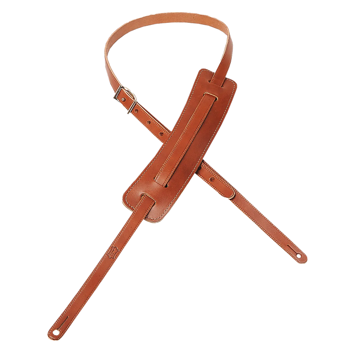 Levy's Holly Deluxe Series 5/8" Wide Vegan tan Leather Guitar Strap, Brown