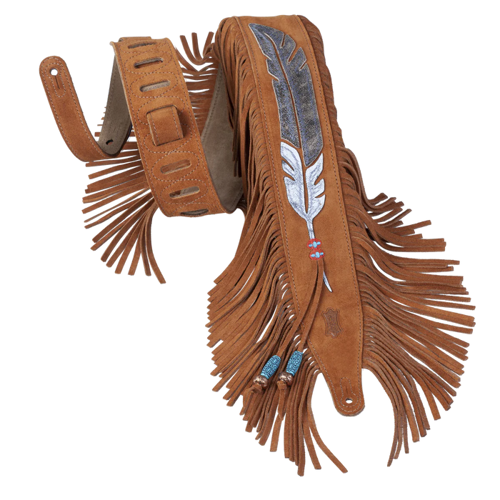 Levy's Grand Mesa Series 2 1/2" Wide Guitar Strap, Fringe Feather